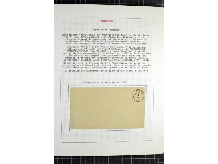 1862/1945, ungebrauchte und gestempelte Sammlung der Stadtpost und Privatpostmarken von Dänemark, Finnland, Norwegen und Schw