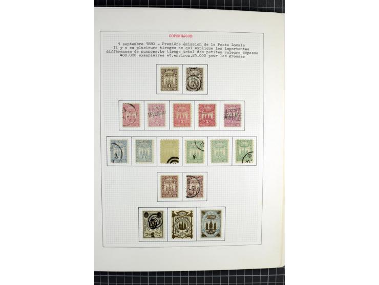 1862/1945, ungebrauchte und gestempelte Sammlung der Stadtpost und Privatpostmarken von Dänemark, Finnland, Norwegen und Schw