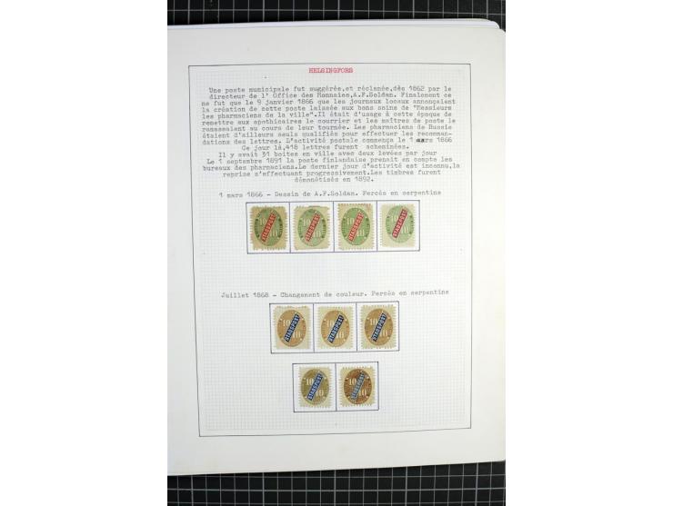 1862/1945, ungebrauchte und gestempelte Sammlung der Stadtpost und Privatpostmarken von Dänemark, Finnland, Norwegen und Schw