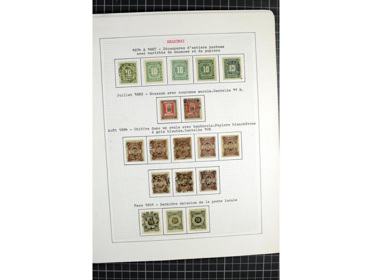 1862/1945, ungebrauchte und gestempelte Sammlung der Stadtpost und Privatpostmarken von Dänemark, Finnland, Norwegen und Schw