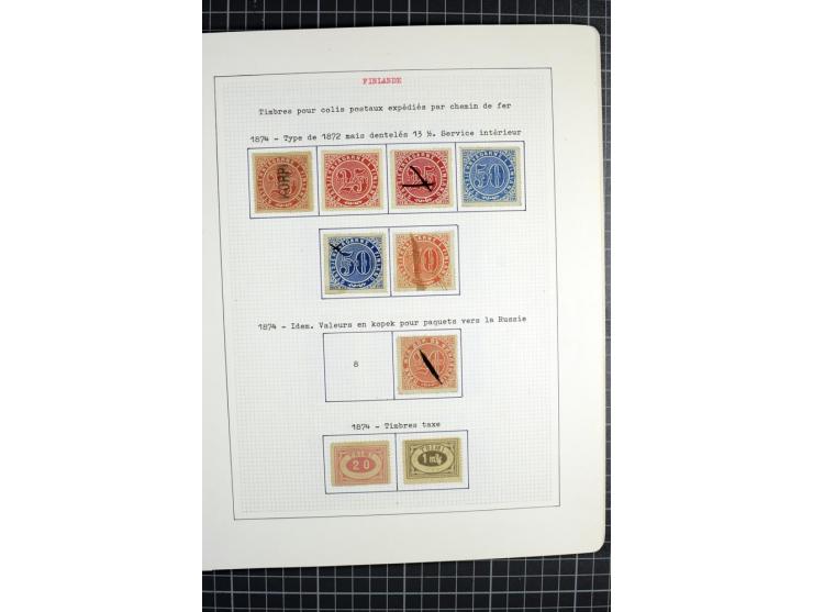 1862/1945, ungebrauchte und gestempelte Sammlung der Stadtpost und Privatpostmarken von Dänemark, Finnland, Norwegen und Schw