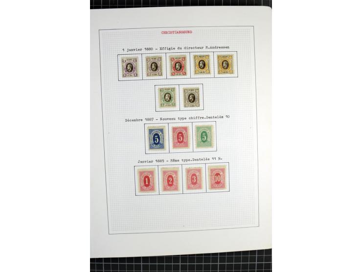 1862/1945, ungebrauchte und gestempelte Sammlung der Stadtpost und Privatpostmarken von Dänemark, Finnland, Norwegen und Schw