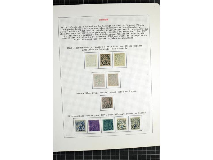 1862/1945, ungebrauchte und gestempelte Sammlung der Stadtpost und Privatpostmarken von Dänemark, Finnland, Norwegen und Schw