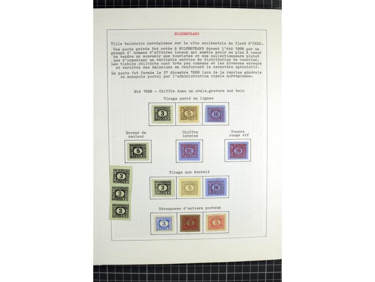 1862/1945, ungebrauchte und gestempelte Sammlung der Stadtpost und Privatpostmarken von Dänemark, Finnland, Norwegen und Schw