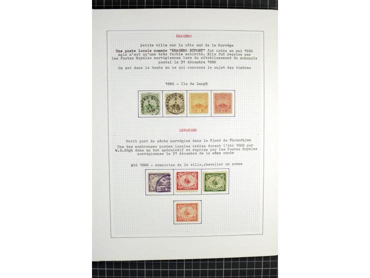 1862/1945, ungebrauchte und gestempelte Sammlung der Stadtpost und Privatpostmarken von Dänemark, Finnland, Norwegen und Schw