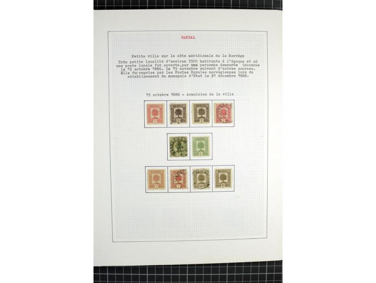1862/1945, ungebrauchte und gestempelte Sammlung der Stadtpost und Privatpostmarken von Dänemark, Finnland, Norwegen und Schw
