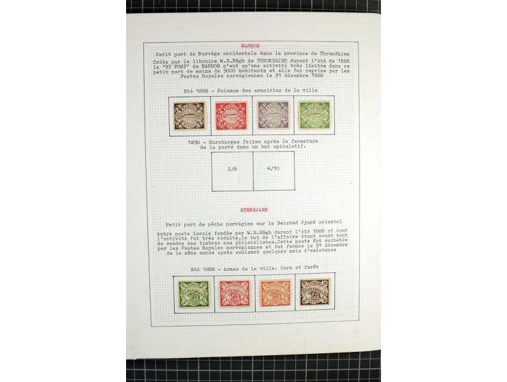1862/1945, ungebrauchte und gestempelte Sammlung der Stadtpost und Privatpostmarken von Dänemark, Finnland, Norwegen und Schw