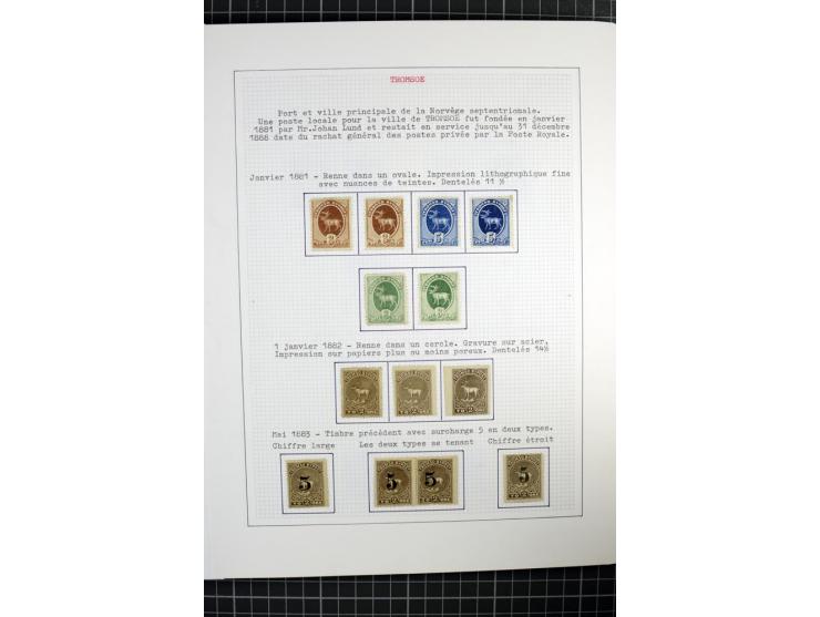 1862/1945, ungebrauchte und gestempelte Sammlung der Stadtpost und Privatpostmarken von Dänemark, Finnland, Norwegen und Schw