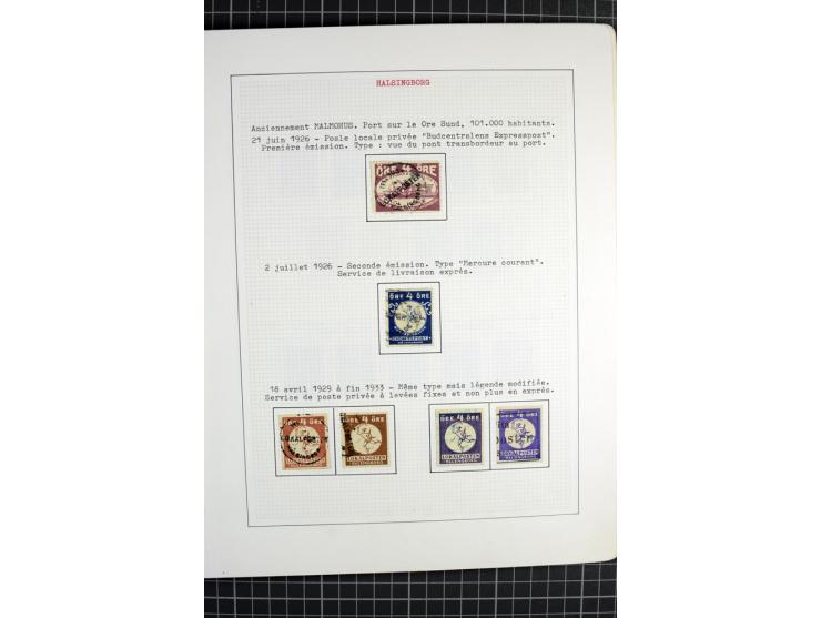 1862/1945, ungebrauchte und gestempelte Sammlung der Stadtpost und Privatpostmarken von Dänemark, Finnland, Norwegen und Schw