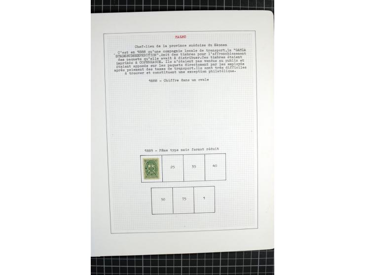 1862/1945, ungebrauchte und gestempelte Sammlung der Stadtpost und Privatpostmarken von Dänemark, Finnland, Norwegen und Schw