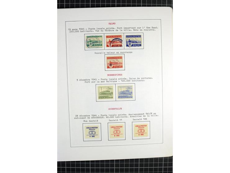 1862/1945, ungebrauchte und gestempelte Sammlung der Stadtpost und Privatpostmarken von Dänemark, Finnland, Norwegen und Schw