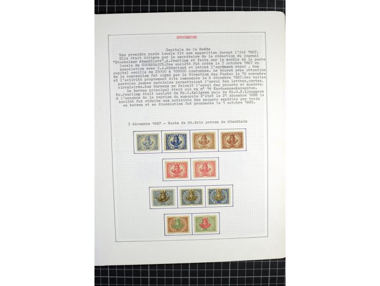 1862/1945, ungebrauchte und gestempelte Sammlung der Stadtpost und Privatpostmarken von Dänemark, Finnland, Norwegen und Schw