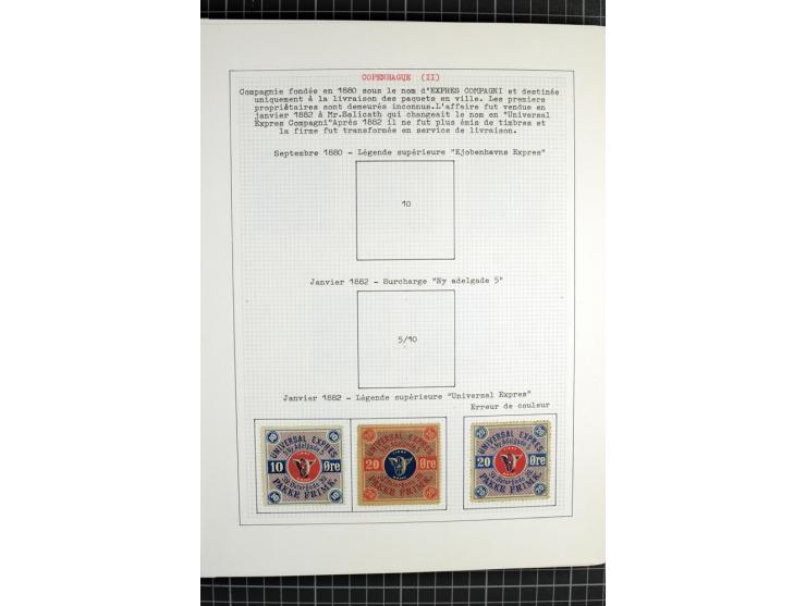 1862/1945, ungebrauchte und gestempelte Sammlung der Stadtpost und Privatpostmarken von Dänemark, Finnland, Norwegen und Schw