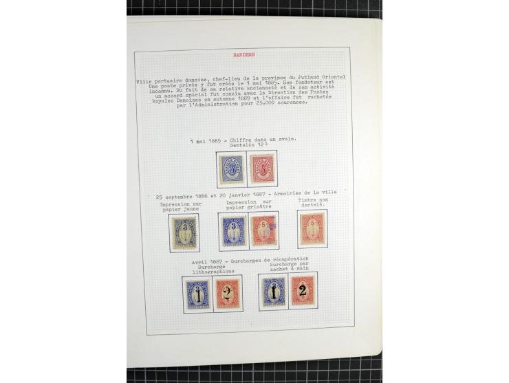 1862/1945, ungebrauchte und gestempelte Sammlung der Stadtpost und Privatpostmarken von Dänemark, Finnland, Norwegen und Schw