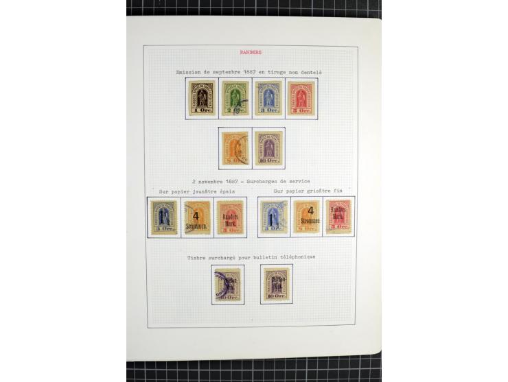 1862/1945, ungebrauchte und gestempelte Sammlung der Stadtpost und Privatpostmarken von Dänemark, Finnland, Norwegen und Schw