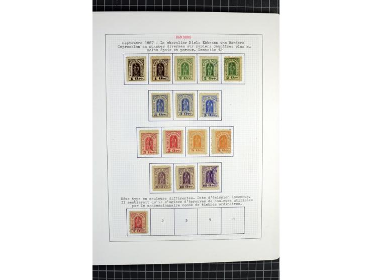 1862/1945, ungebrauchte und gestempelte Sammlung der Stadtpost und Privatpostmarken von Dänemark, Finnland, Norwegen und Schw