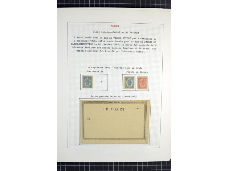1862/1945, ungebrauchte und gestempelte Sammlung der Stadtpost und Privatpostmarken von Dänemark, Finnland, Norwegen und Schw