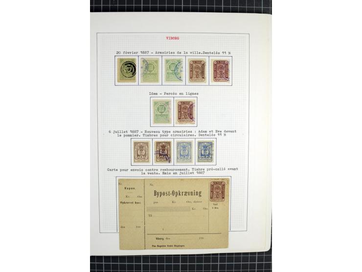 1862/1945, ungebrauchte und gestempelte Sammlung der Stadtpost und Privatpostmarken von Dänemark, Finnland, Norwegen und Schw