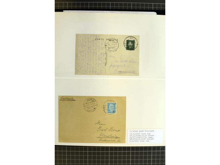 1915/1944, umfangreiche Sammlung "Linienschift Schleswig Holstein" ab 1. WK mit fast 50 Briefen und Karten sowie zusätzlich s
