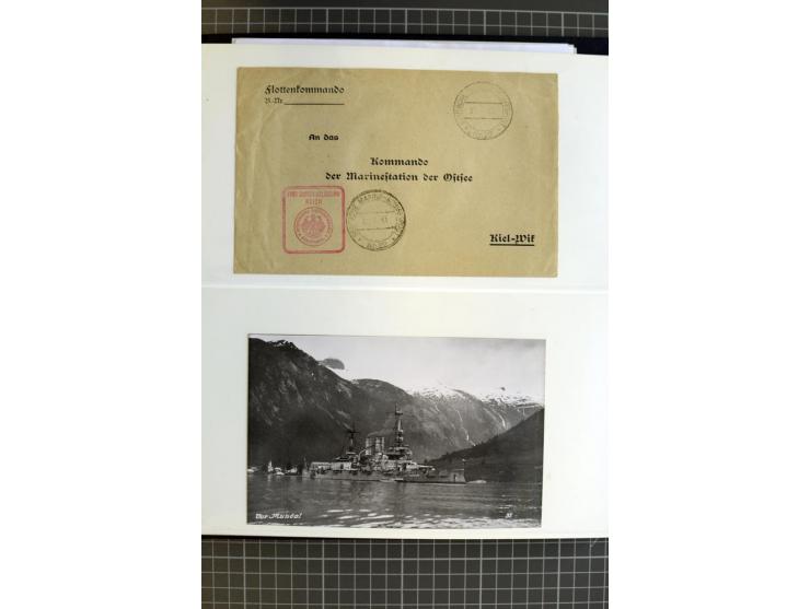 1915/1944, umfangreiche Sammlung "Linienschift Schleswig Holstein" ab 1. WK mit fast 50 Briefen und Karten sowie zusätzlich s