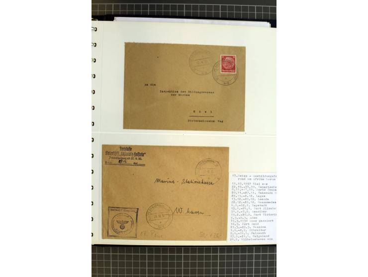 1915/1944, umfangreiche Sammlung "Linienschift Schleswig Holstein" ab 1. WK mit fast 50 Briefen und Karten sowie zusätzlich s