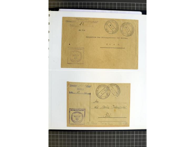 1915/1944, umfangreiche Sammlung "Linienschift Schleswig Holstein" ab 1. WK mit fast 50 Briefen und Karten sowie zusätzlich s