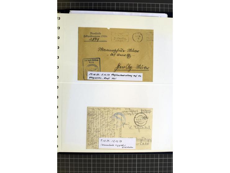 1915/1944, umfangreiche Sammlung "Linienschift Schleswig Holstein" ab 1. WK mit fast 50 Briefen und Karten sowie zusätzlich s
