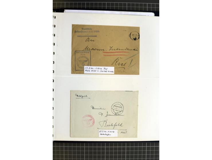 1915/1944, umfangreiche Sammlung "Linienschift Schleswig Holstein" ab 1. WK mit fast 50 Briefen und Karten sowie zusätzlich s