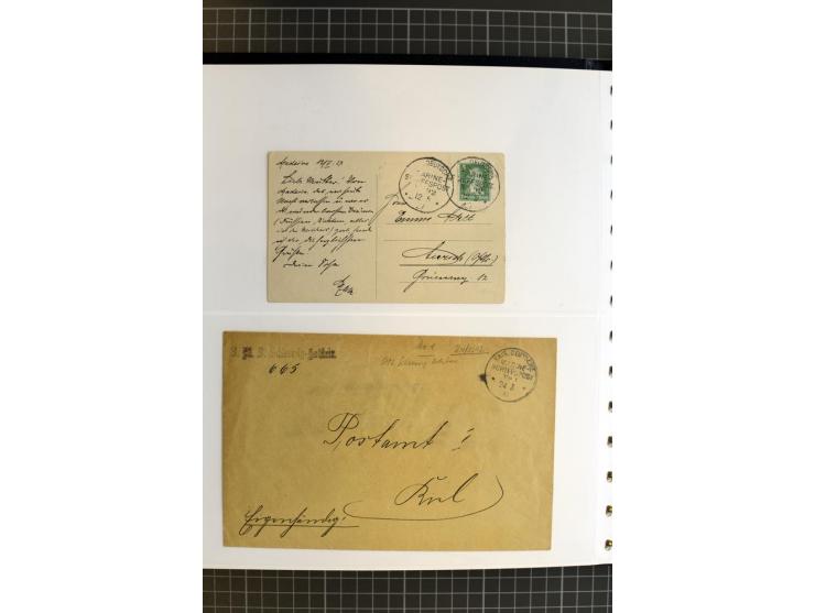 1915/1944, umfangreiche Sammlung "Linienschift Schleswig Holstein" ab 1. WK mit fast 50 Briefen und Karten sowie zusätzlich s