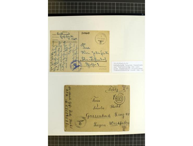 1915/1944, umfangreiche Sammlung "Linienschift Schleswig Holstein" ab 1. WK mit fast 50 Briefen und Karten sowie zusätzlich s