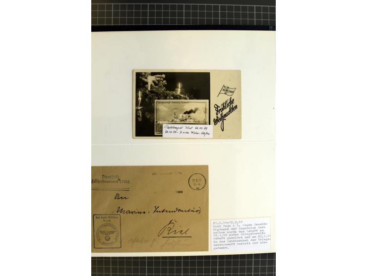 1915/1944, umfangreiche Sammlung "Linienschift Schleswig Holstein" ab 1. WK mit fast 50 Briefen und Karten sowie zusätzlich s