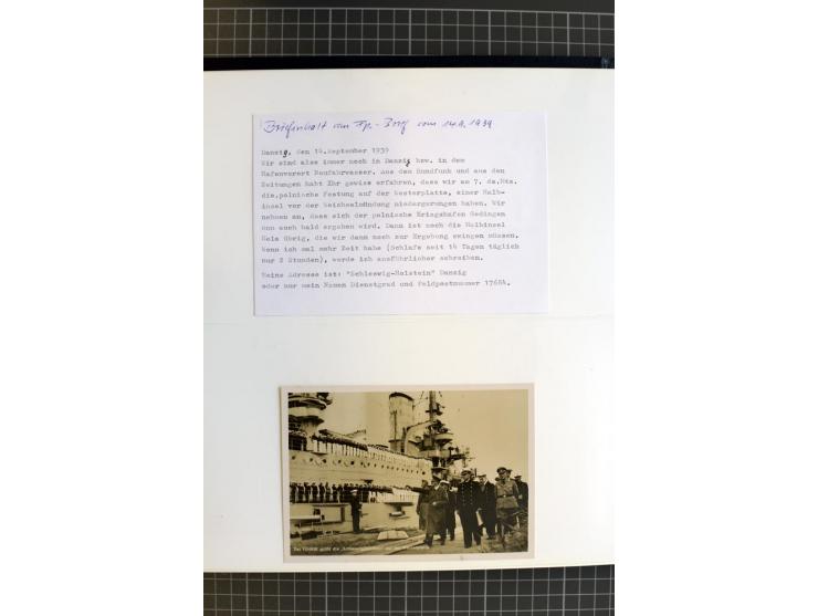 1915/1944, umfangreiche Sammlung "Linienschift Schleswig Holstein" ab 1. WK mit fast 50 Briefen und Karten sowie zusätzlich s