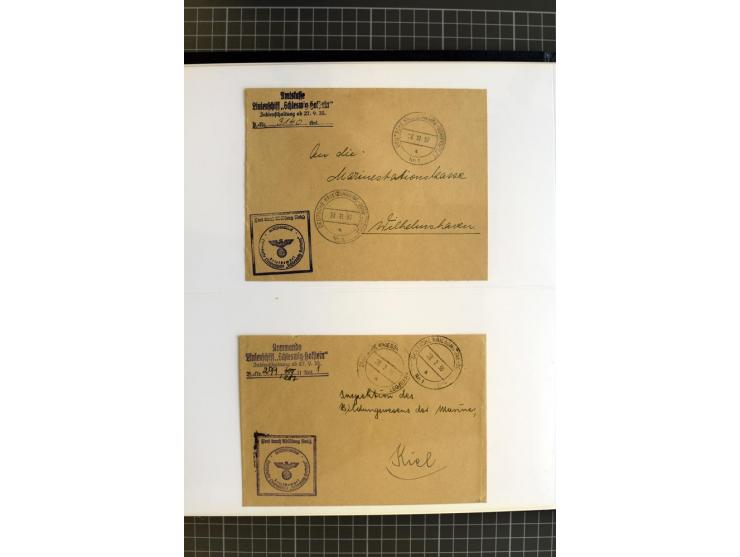 1915/1944, umfangreiche Sammlung "Linienschift Schleswig Holstein" ab 1. WK mit fast 50 Briefen und Karten sowie zusätzlich s