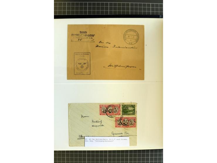 1915/1944, umfangreiche Sammlung "Linienschift Schleswig Holstein" ab 1. WK mit fast 50 Briefen und Karten sowie zusätzlich s