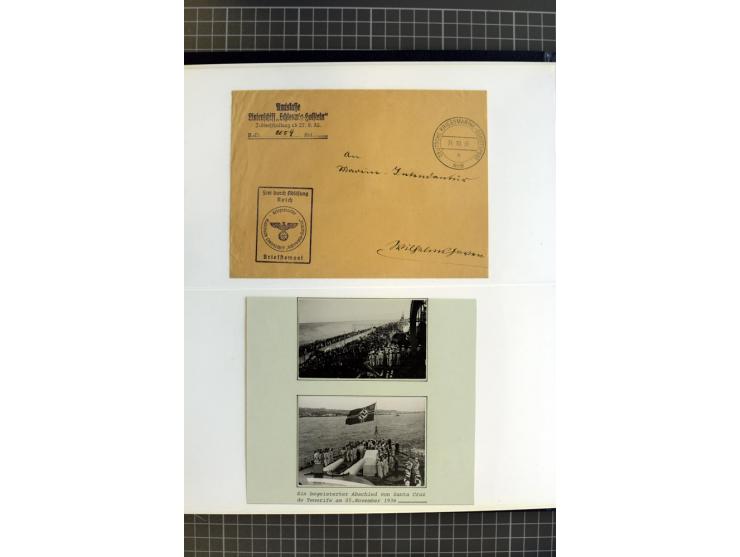 1915/1944, umfangreiche Sammlung "Linienschift Schleswig Holstein" ab 1. WK mit fast 50 Briefen und Karten sowie zusätzlich s