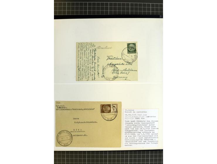 1915/1944, umfangreiche Sammlung "Linienschift Schleswig Holstein" ab 1. WK mit fast 50 Briefen und Karten sowie zusätzlich s
