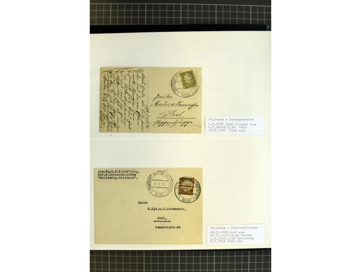 1915/1944, umfangreiche Sammlung "Linienschift Schleswig Holstein" ab 1. WK mit fast 50 Briefen und Karten sowie zusätzlich s