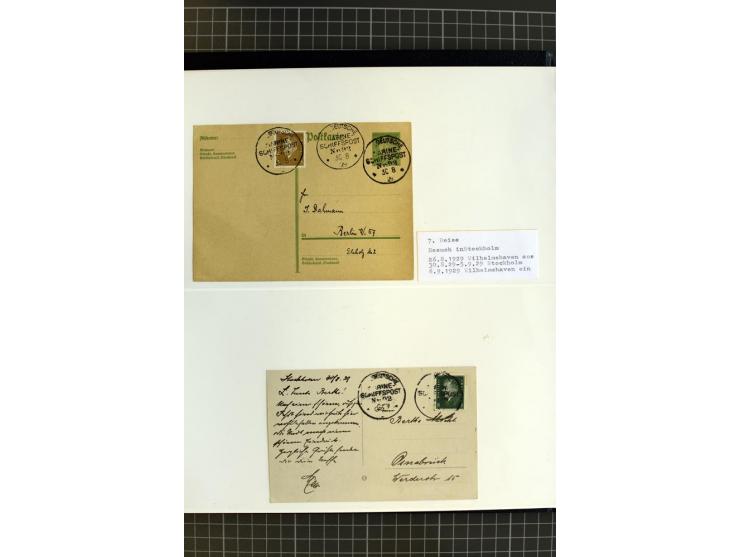 1915/1944, umfangreiche Sammlung "Linienschift Schleswig Holstein" ab 1. WK mit fast 50 Briefen und Karten sowie zusätzlich s