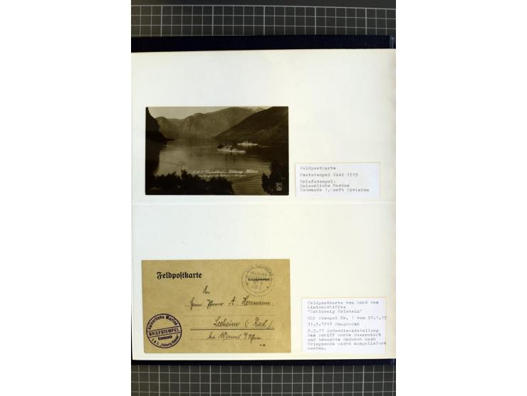 1915/1944, umfangreiche Sammlung "Linienschift Schleswig Holstein" ab 1. WK mit fast 50 Briefen und Karten sowie zusätzlich s