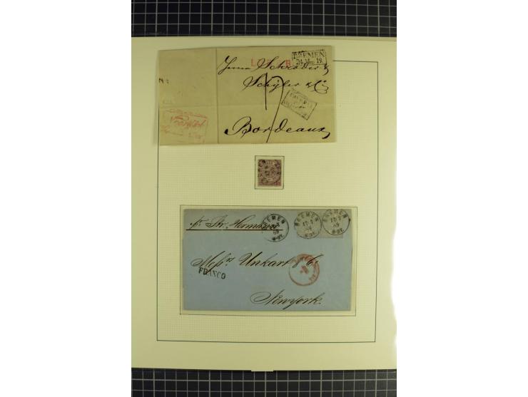 1855/67, umfangreiche und gehaltvolle Sammlung, mit vielen guten Einzelmarken und einigen Einheiten in unterschiedlicher, ins