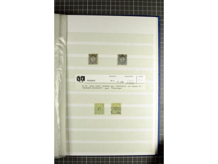 1855/67, umfangreiche und gehaltvolle Sammlung, mit vielen guten Einzelmarken und einigen Einheiten in unterschiedlicher, ins