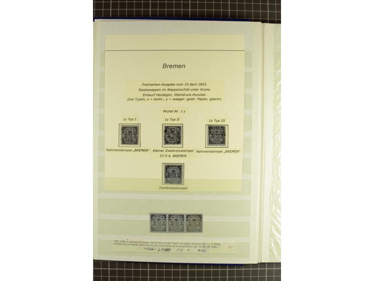 1855/67, umfangreiche und gehaltvolle Sammlung, mit vielen guten Einzelmarken und einigen Einheiten in unterschiedlicher, ins