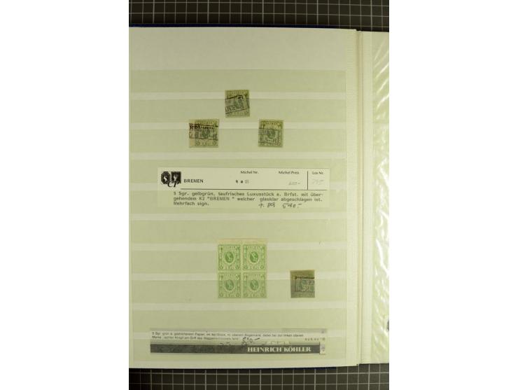 1855/67, umfangreiche und gehaltvolle Sammlung, mit vielen guten Einzelmarken und einigen Einheiten in unterschiedlicher, ins