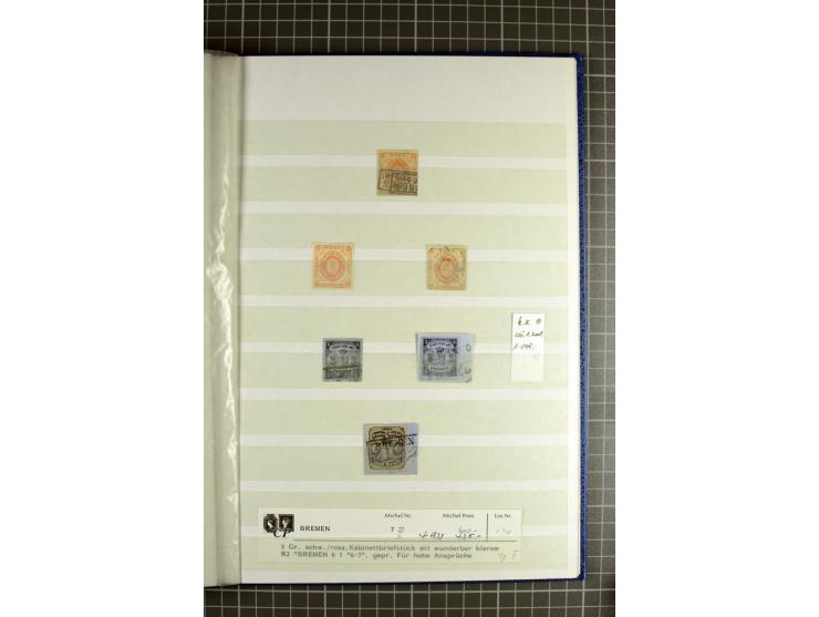 1855/67, umfangreiche und gehaltvolle Sammlung, mit vielen guten Einzelmarken und einigen Einheiten in unterschiedlicher, ins