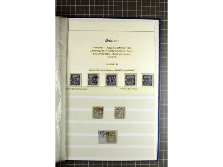 1855/67, umfangreiche und gehaltvolle Sammlung, mit vielen guten Einzelmarken und einigen Einheiten in unterschiedlicher, ins