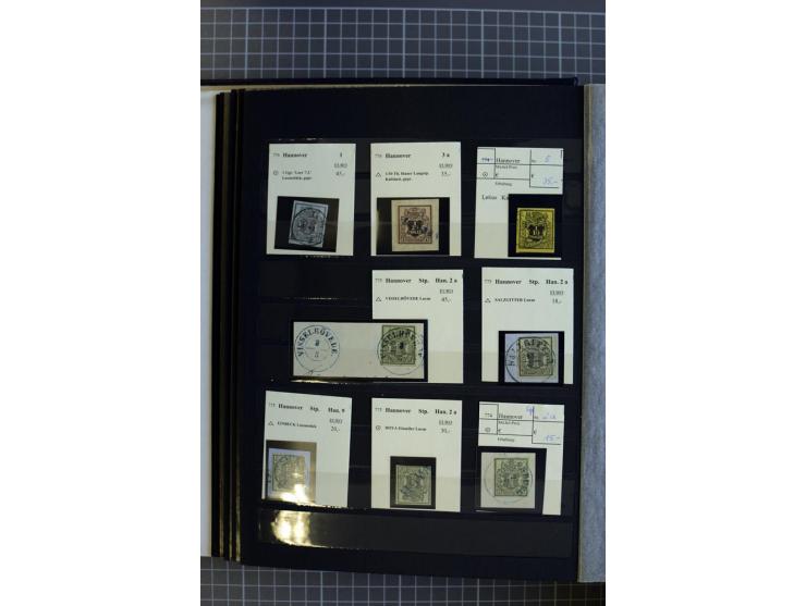 1850/64, überwiegend gestempelte Sammlung mit u.a. Mi.-Nr. 1 Paar, 19a Paar, weitere Einheiten, Randstücke mit Reihenzähler, 
