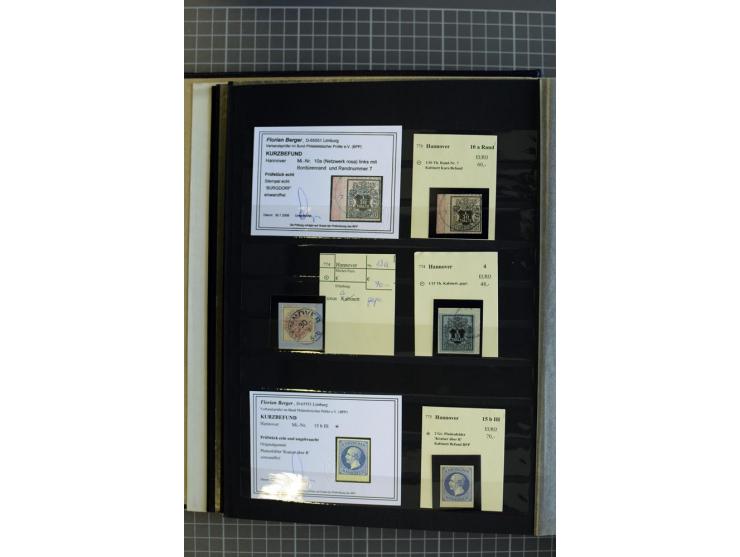 1850/64, überwiegend gestempelte Sammlung mit u.a. Mi.-Nr. 1 Paar, 19a Paar, weitere Einheiten, Randstücke mit Reihenzähler, 