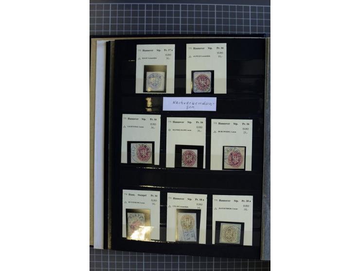 1850/64, überwiegend gestempelte Sammlung mit u.a. Mi.-Nr. 1 Paar, 19a Paar, weitere Einheiten, Randstücke mit Reihenzähler, 