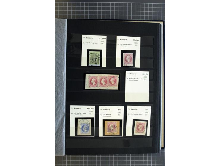 1850/64, überwiegend gestempelte Sammlung mit u.a. Mi.-Nr. 1 Paar, 19a Paar, weitere Einheiten, Randstücke mit Reihenzähler, 