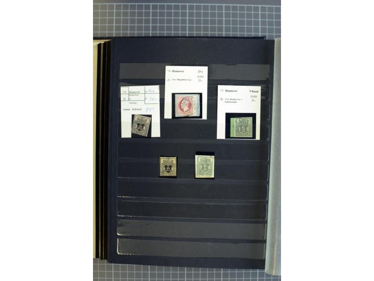 1850/64, überwiegend gestempelte Sammlung mit u.a. Mi.-Nr. 1 Paar, 19a Paar, weitere Einheiten, Randstücke mit Reihenzähler, 